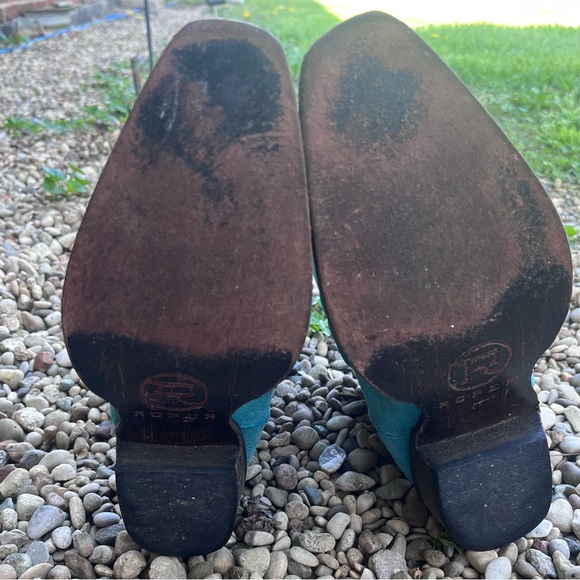 ROPER Turquoise Suede Leather Ankle Boots Newly Cleaned - Picture 5 of 12